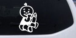 Baby With Bottle Car or Truck Window Decal Sticker