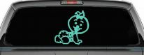 Baby Girl Crawling Car or Truck Window Decal Sticker (Mint)