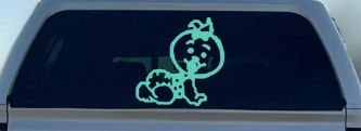 Baby Girl Crawling Car or Truck Window Decal Sticker (Mint)