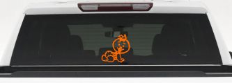 Baby Girl Crawling Car or Truck Window Decal Sticker (Orange)