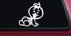 Baby Girl Crawling Car or Truck Window Decal Sticker