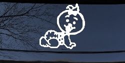 Baby Girl Crawling Car or Truck Window Decal Sticker