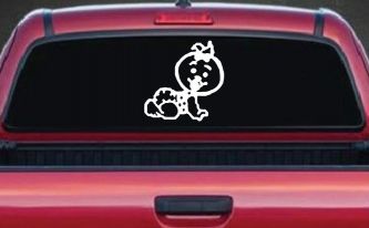 Baby Girl Crawling Car or Truck Window Decal Sticker