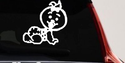 Baby Girl Crawling Decal for Car or Truck Window - Cute Vinyl Sticker