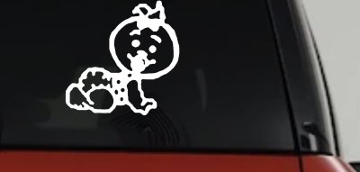 Baby Girl Crawling Decal for Car or Truck Window - Cute Vinyl Sticker