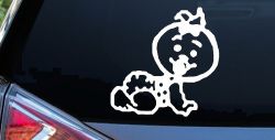 Baby Girl Crawling Car or Truck Window Decal Sticker