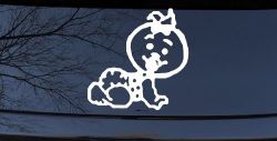 Baby Girl Crawling Car or Truck Window Decal Sticker