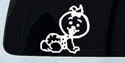 Baby Girl Crawling Car or Truck Window Decal Sticker