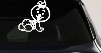 Baby Girl Crawling Decal for Car or Truck Window - Cute Vinyl Sticker