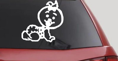 Baby Girl Crawling Decal for Car or Truck Window - Cute Vinyl Sticker