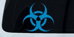 Bio Hazard Warning Decal Sticker for Car Truck Window Safety Fun (Blue)