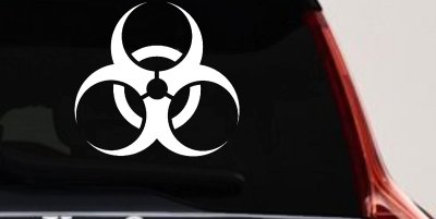 Bio Hazard Warning Decal Sticker for Car Truck Window Safety Fun