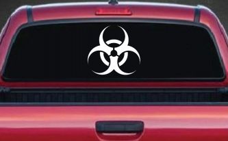 Bio Hazard Warning Car or Truck Window Decal Sticker