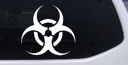 Bio Hazard Warning Car or Truck Window Decal Sticker