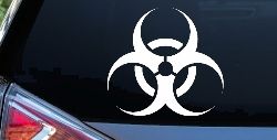 Bio Hazard Warning Car or Truck Window Decal Sticker
