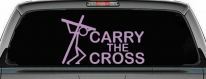 Carry The Cross Christian Car or Truck Window Decal Sticker (Lilac)