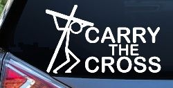 Carry The Cross Christian Car or Truck Window Decal Sticker