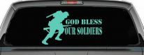 God Bless Our Soldiers Military Car Truck Window Vinyl Decal Sticker (Mint)