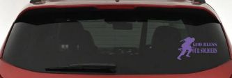 God Bless Our Soldiers Military Car or Truck Window Decal Sticker (Purple)