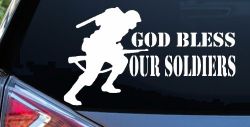 God Bless Our Soldiers Military Car or Truck Window Decal Sticker
