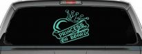 Princess On Board with Heart and Crown Car or Truck Window Decal Sticker (Mint)