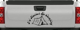 I'd Rather Be Camping Car or Truck Window Decal Sticker (Black)