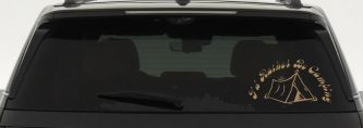 I'd Rather Be Camping Car or Truck Window Decal Sticker (Light Brown)