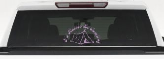 I'd Rather Be Camping Car or Truck Window Decal Sticker (Lilac)