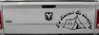 I'd Rather Be Camping Car or Truck Window Decal Sticker (Matte Black)