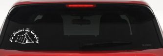 I'd Rather Be Camping Car or Truck Window Decal Sticker (White)