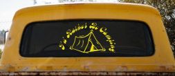 I'd Rather Be Camping Car or Truck Window Decal Sticker (Yellow)