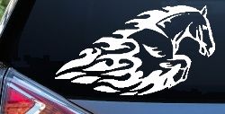 Flaming Horse Biker Car or Truck Window Decal Sticker