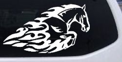 Flaming Horse Biker Car or Truck Window Decal Sticker