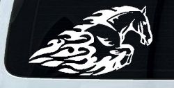 Flaming Horse Biker Car or Truck Window Decal Sticker
