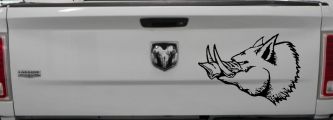 Wild Boar Hog Hunting Car or Truck Window Decal Sticker (Black)