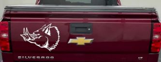 Wild Boar Hog Hunting Car or Truck Window Decal Sticker (White)