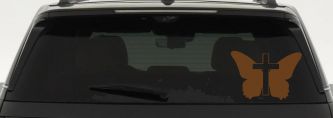 Butterfly With Cross Christian Car or Truck Window Decal Sticker (Copper)