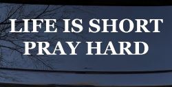 Life is Short Pray Hard Christian Car or Truck Window Decal Sticker