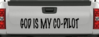 God Is My Co Pilot Christian Car or Truck Window Decal Sticker (Black)