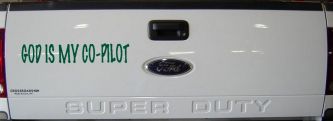 God Is My Co Pilot Christian Car or Truck Window Decal Sticker (Dark Green)