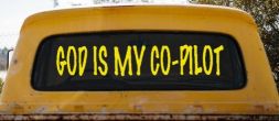 God Is My Co Pilot Christian Car or Truck Window Decal Sticker (Yellow)