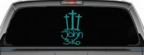 3 Crosses With John 3:16 Christian Car or Truck Window Decal Sticker (Turquoise)