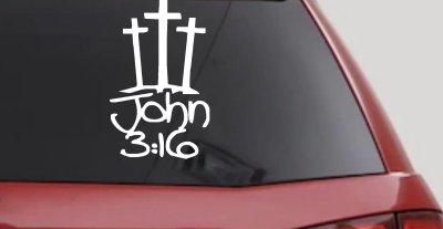 3 Crosses John 3 16 Christian Car Truck Window Decal Sticker Vinyl