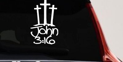 3 Crosses John 3 16 Christian Car Truck Window Decal Sticker Vinyl
