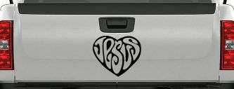 Jesus Heart Christian Car or Truck Window Decal Sticker (Black)