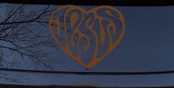 Jesus Heart Christian Car or Truck Window Decal Sticker (Copper)