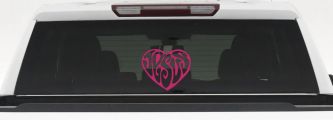 Jesus Heart Christian Car or Truck Window Decal Sticker (Hot Pink)