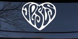 Jesus Heart Christian Car or Truck Window Decal Sticker