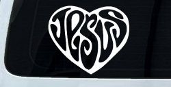 Jesus Heart Christian Car or Truck Window Decal Sticker