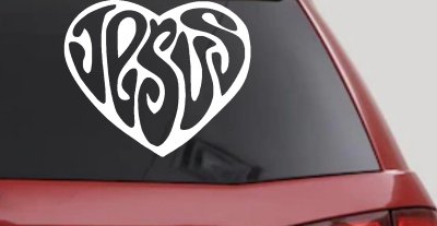 Jesus Heart Christian Car Truck Window Decal Sticker Vinyl